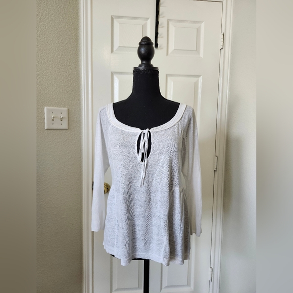 Vintage Y2k Juicy Couture White Peasant Tie Thin Knt Scoop Blouse Top S - Picture 8 of 11